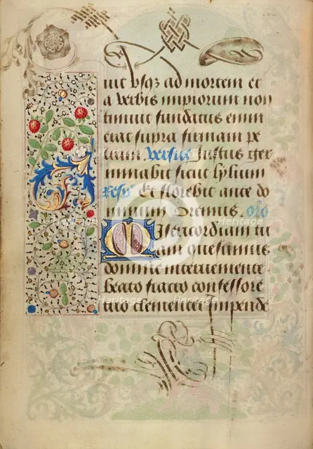 Decorated Text Page; Prayer Book of Charles the Bold, 1469. Creator: Nicolas Spierinc.