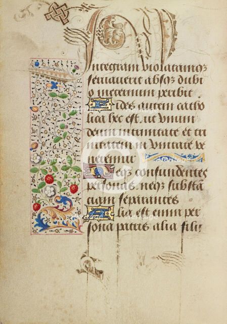 Decorated Text Page; Prayer Book of Charles the Bold, 1469. Creator: Unknown.