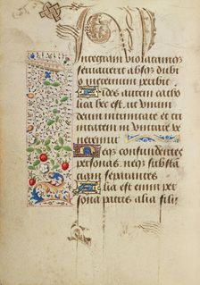 Decorated Text Page; Prayer Book of Charles the Bold, 1469. Creator: Unknown
