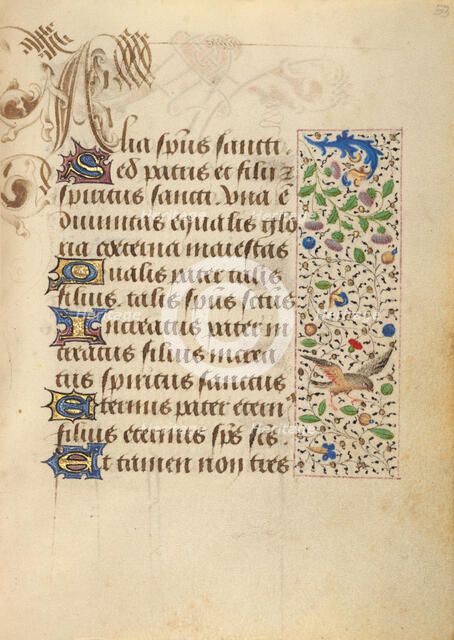 Decorated Text Page; Prayer Book of Charles the Bold, 1469. Creator: Unknown.