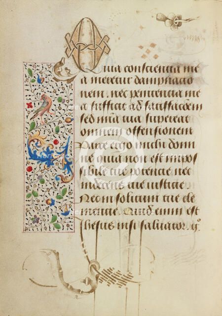 Decorated Text Page; Prayer Book of Charles the Bold, 1469. Creator: Unknown.