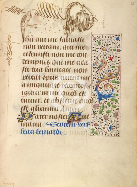 Decorated Text Page; Prayer Book of Charles the Bold, 1469. Creator: Unknown.