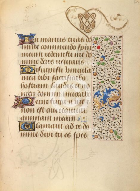 Decorated Text Page; Prayer Book of Charles the Bold, 1469. Creator: Unknown.