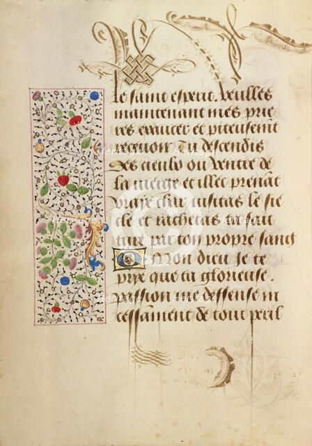 Decorated Text Page; Prayer Book of Charles the Bold, 1469. Creator: Unknown.