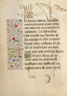 Decorated Text Page; Prayer Book of Charles the Bold, 1469. Creator: Unknown