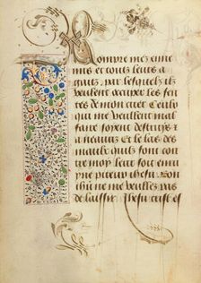 Decorated Text Page; Prayer Book of Charles the Bold, 1469. Creator: Unknown