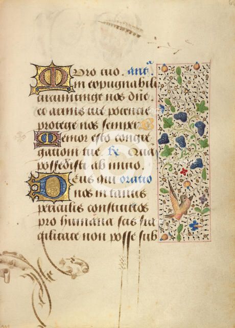 Decorated Text Page; Prayer Book of Charles the Bold, 1469. Creator: Unknown.