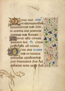 Decorated Text Page; Prayer Book of Charles the Bold, 1469. Creator: Unknown