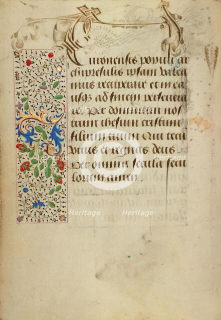 Decorated Text Page; Prayer Book of Charles the Bold, 1469. Creator: Nicolas Spierinc.