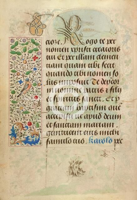Decorated Text Page; Prayer Book of Charles the Bold, 1469. Creator: Nicolas Spierinc.