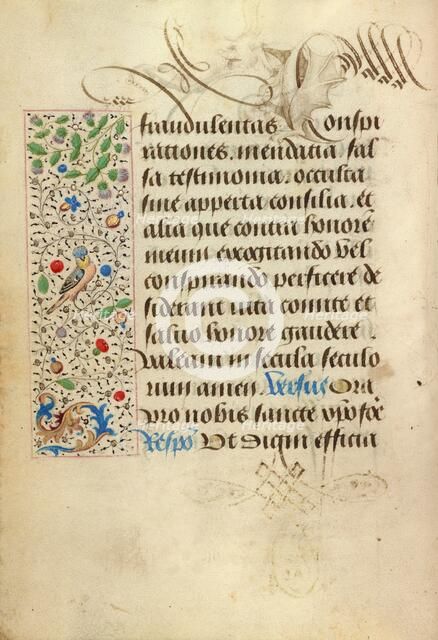 Decorated Text Page; Prayer Book of Charles the Bold, 1469. Creator: Nicolas Spierinc.
