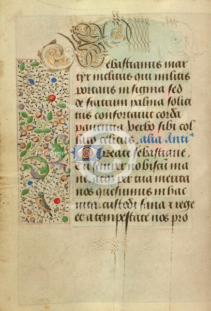 Decorated Text Page; Prayer Book of Charles the Bold, 1469. Creator: Nicolas Spierinc.