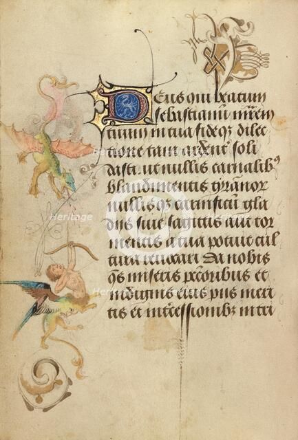 Decorated Text Page; Prayer Book of Charles the Bold, 1469. Creator: Nicolas Spierinc.