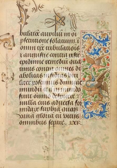 Decorated Text Page; Prayer Book of Charles the Bold, 1469. Creator: Nicolas Spierinc.