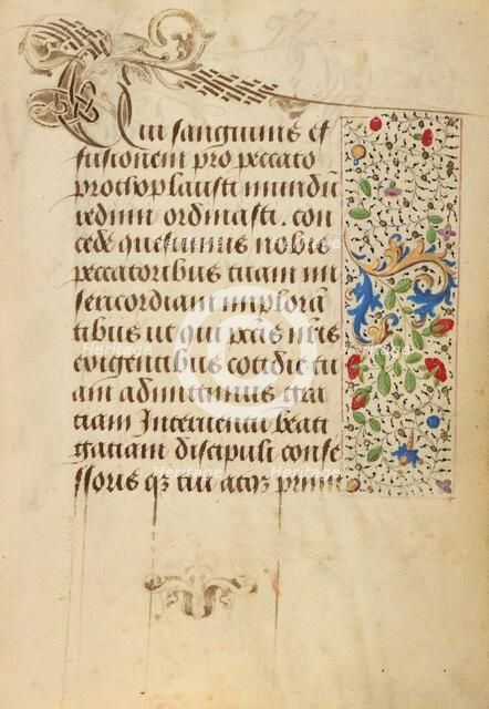 Decorated Text Page; Prayer Book of Charles the Bold, 1469. Creator: Nicolas Spierinc.