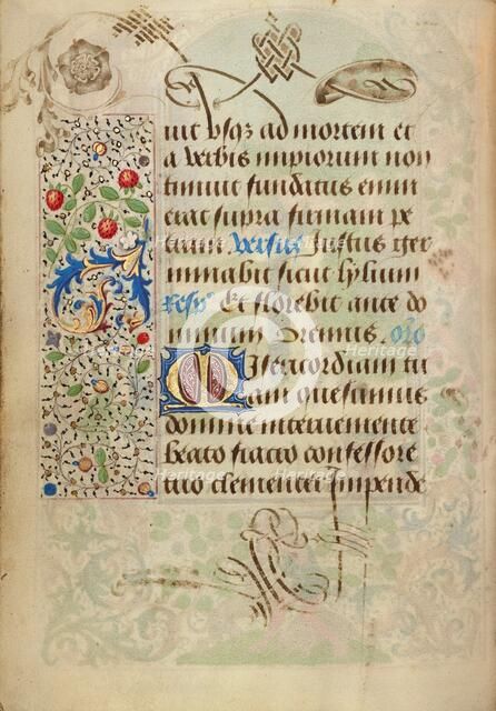 Decorated Text Page; Prayer Book of Charles the Bold, 1469. Creator: Nicolas Spierinc.