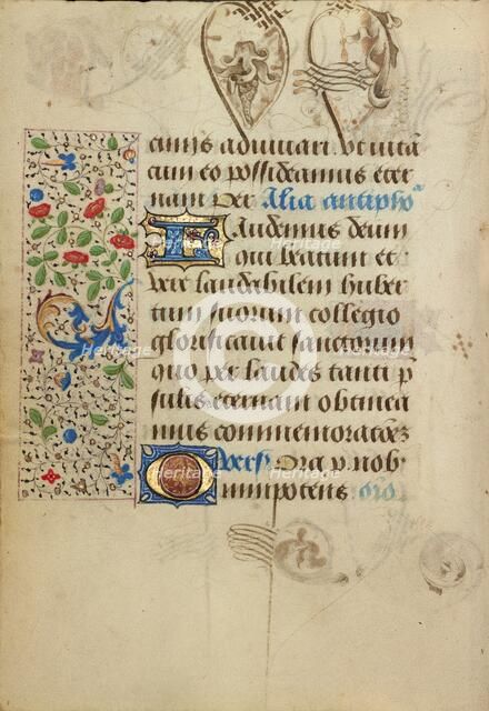 Decorated Text Page; Prayer Book of Charles the Bold, 1469. Creator: Nicolas Spierinc.