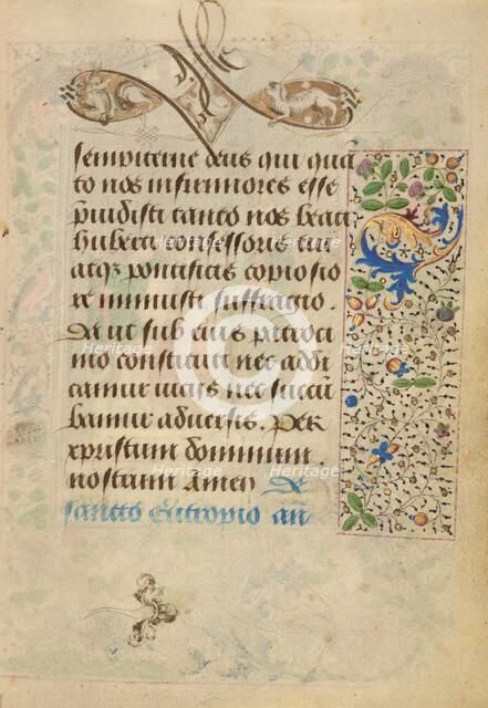 Decorated Text Page; Prayer Book of Charles the Bold, 1469. Creator: Nicolas Spierinc.