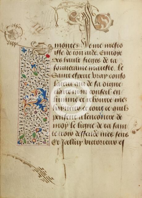 Decorated Text Page; Prayer Book of Charles the Bold, 1469. Creator: Nicolas Spierinc.