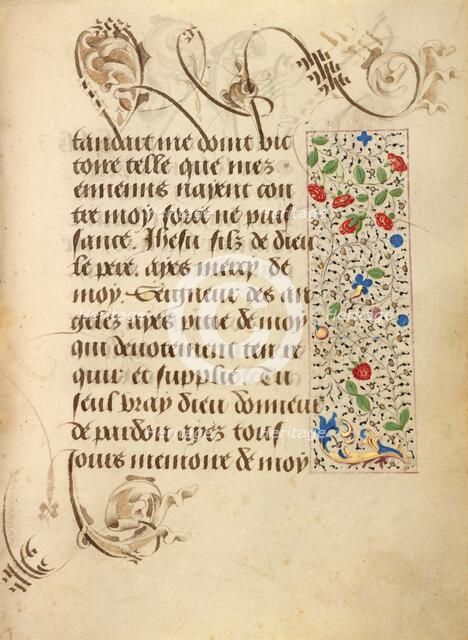 Decorated Text Page; Prayer Book of Charles the Bold, 1469. Creator: Nicolas Spierinc.