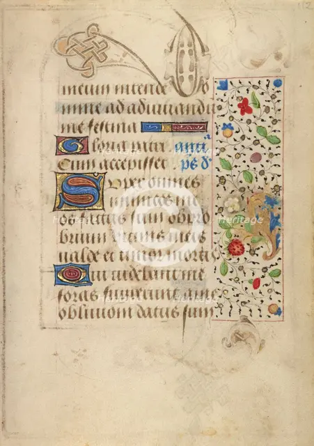 Decorated Text Page; Prayer Book of Charles the Bold, about 1471. Creator: Nicolas Spierinc.