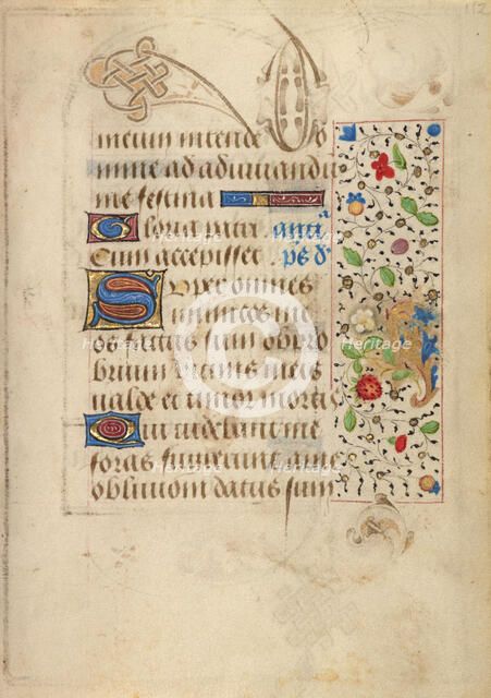 Decorated Text Page; Prayer Book of Charles the Bold, about 1471. Creator: Nicolas Spierinc.