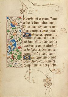 Decorated Text Page; Prayer Book of Charles the Bold, about 1471. Creator: Unknown