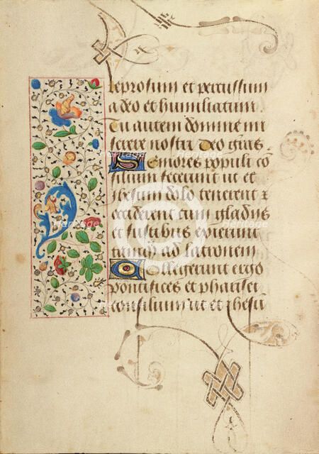 Decorated Text Page; Prayer Book of Charles the Bold, about 1471. Creator: Unknown.