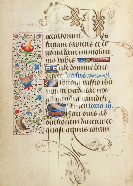 Decorated Text Page; Prayer Book of Charles the Bold, about 1471. Creator: Unknown.
