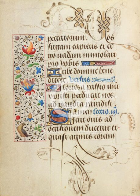 Decorated Text Page; Prayer Book of Charles the Bold, about 1471. Creator: Unknown.