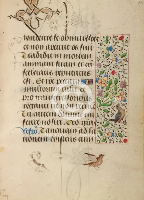 Decorated Text Page; Prayer Book of Charles the Bold, about 1471. Creator: Unknown.