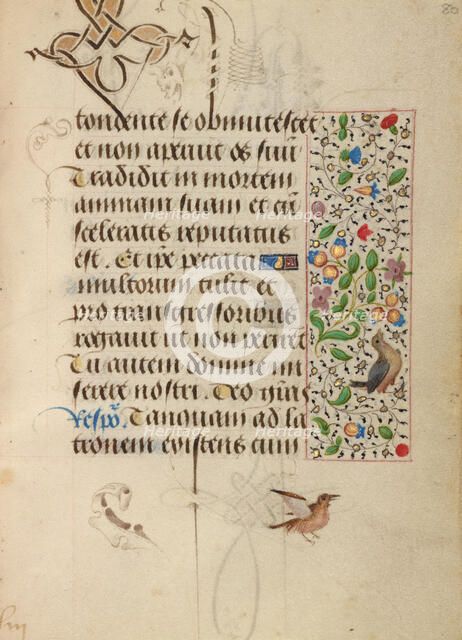 Decorated Text Page; Prayer Book of Charles the Bold, about 1471. Creator: Unknown.
