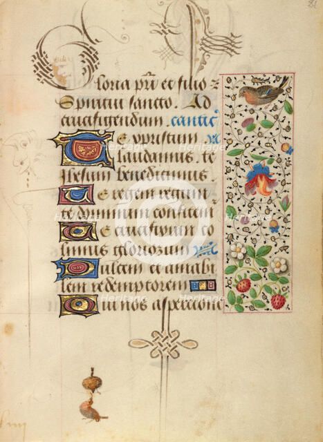 Decorated Text Page; Prayer Book of Charles the Bold, about 1471. Creator: Unknown.