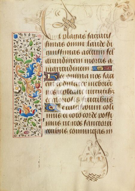 Decorated Text Page; Prayer Book of Charles the Bold, about 1471. Creator: Unknown.