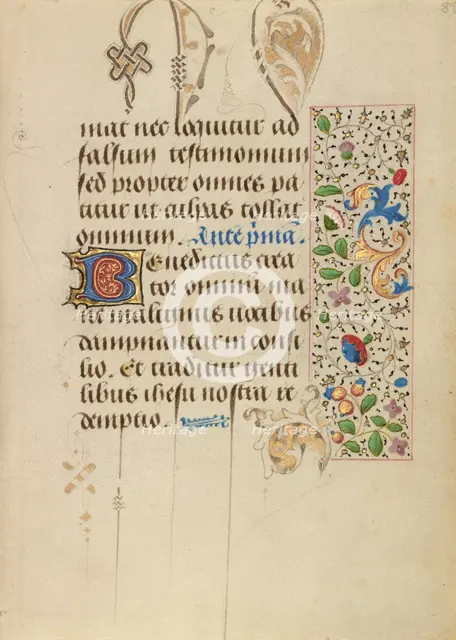 Decorated Text Page; Prayer Book of Charles the Bold, about 1471. Creator: Unknown.
