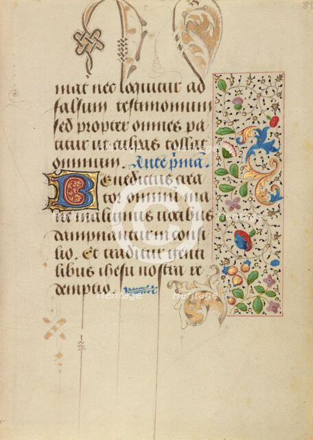 Decorated Text Page; Prayer Book of Charles the Bold, about 1471. Creator: Unknown.