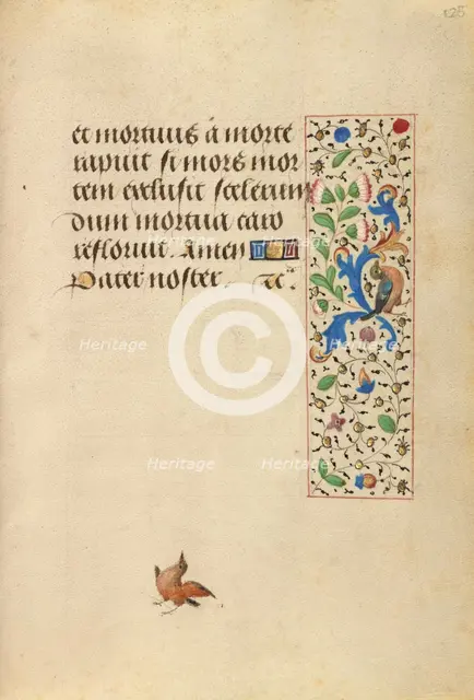 Decorated Text Page; Prayer Book of Charles the Bold, about 1471. Creator: Nicolas Spierinc.
