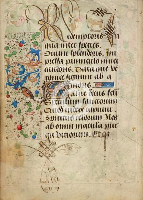 Decorated Text Page; Prayer Book of Charles the Bold, about 1471. Creator: Nicolas Spierinc.