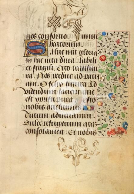 Decorated Text Page; Prayer Book of Charles the Bold, about 1471. Creator: Nicolas Spierinc.