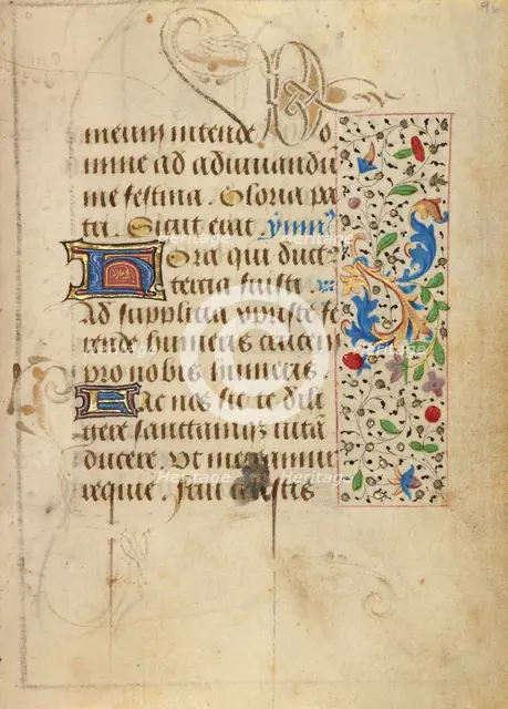 Decorated Text Page; Prayer Book of Charles the Bold, about 1471. Creator: Nicolas Spierinc.
