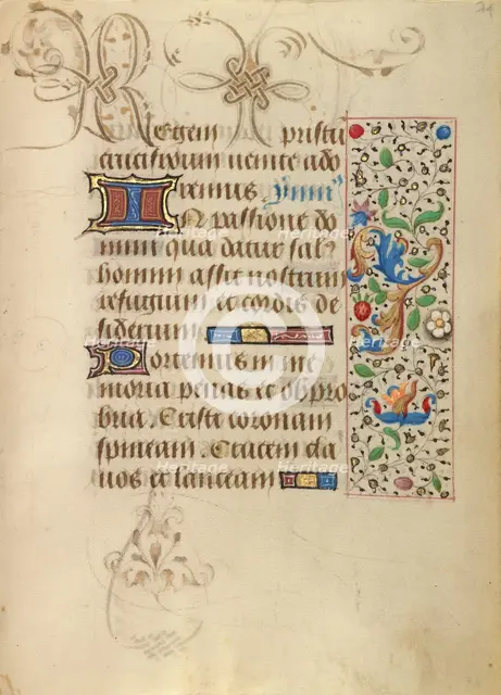 Decorated Text Page; Prayer Book of Charles the Bold, about 1471. Creator: Nicolas Spierinc.