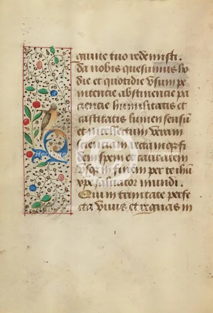 Decorated Text Page; Prayer Book of Charles the Bold, about 1480-1490. Creator: Unknown.
