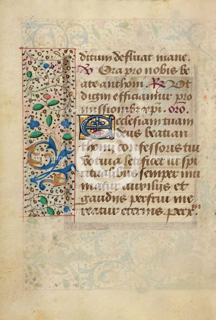 Decorated Text Page; Prayer Book of Charles the Bold, about 1480-1490. Creator: Unknown.