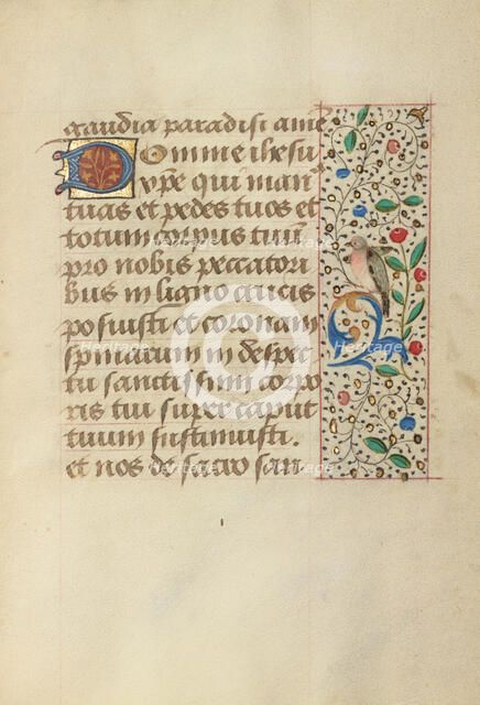 Decorated Text Page; Prayer Book of Charles the Bold, about 1480-1490. Creator: Unknown.
