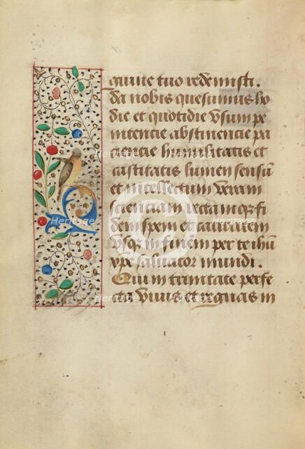 Decorated Text Page; Prayer Book of Charles the Bold, about 1480-1490. Creator: Unknown.