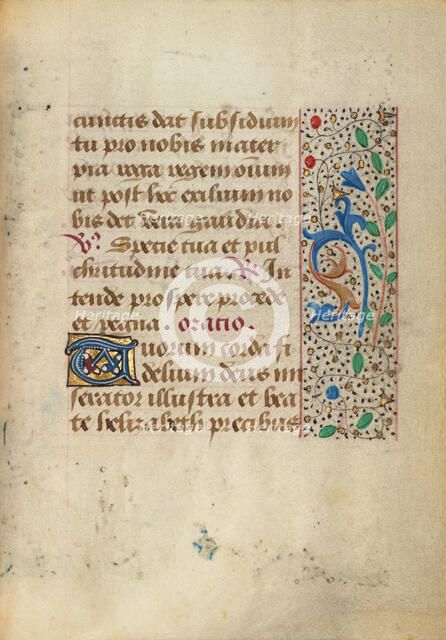 Decorated Text Page; Prayer Book of Charles the Bold, about 1480-1490. Creator: Unknown.