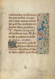Decorated Text Page; Prayer Book of Charles the Bold, about 1480-1490. Creator: Unknown