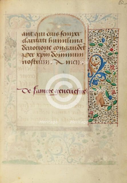 Decorated Text Page; Prayer Book of Charles the Bold, about 1480-1490. Creator: Unknown.