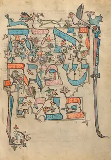 Decorated Text Page; Rothschild Pentateuch, 1296. Creators: Unknown, Elijah ben Meshallum