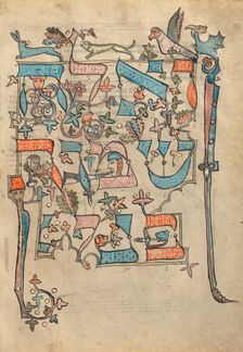 Decorated Text Page; Rothschild Pentateuch, 1296. Creators: Unknown, Elijah ben Meshallum